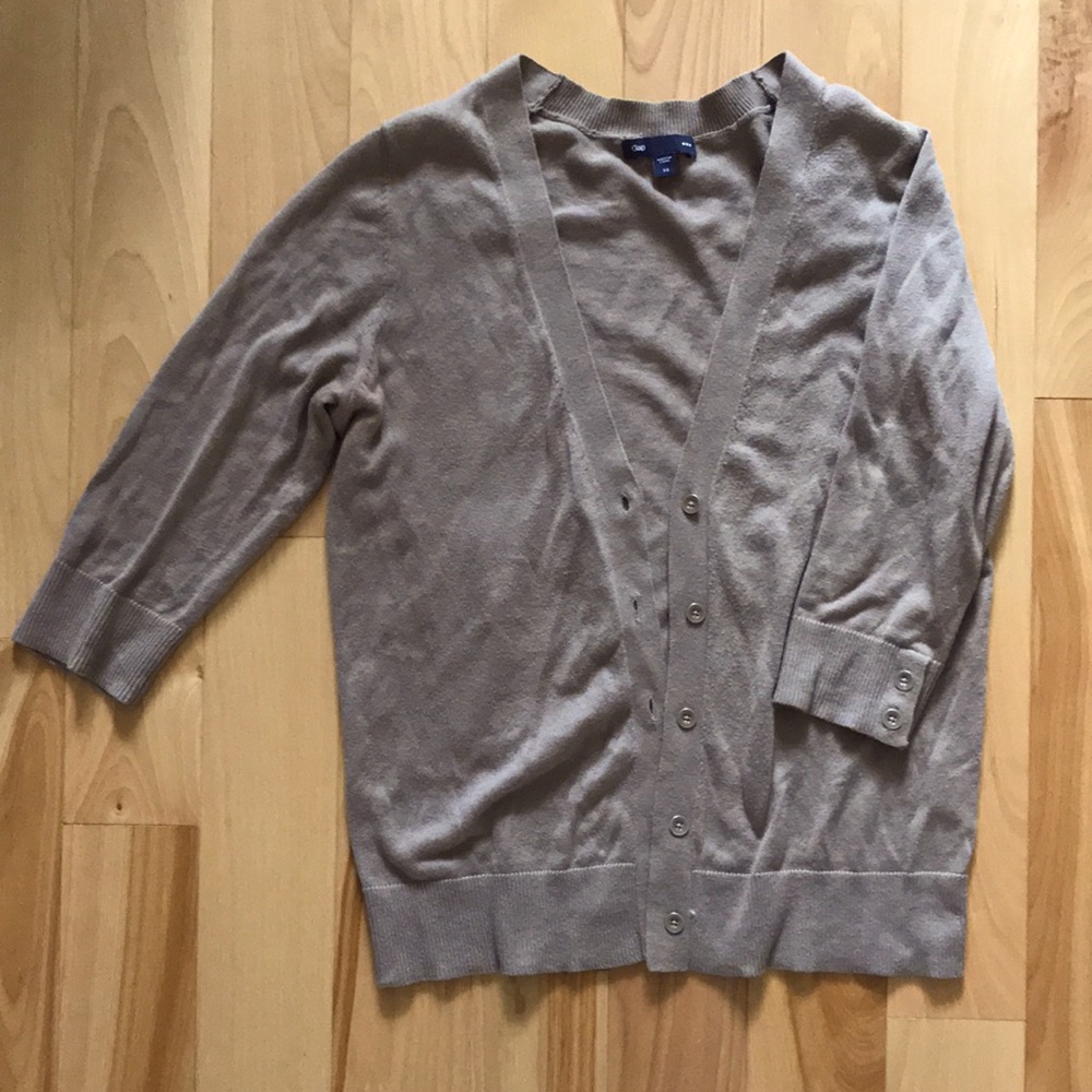 Gap XS Brown Short Sleeve Cardigan